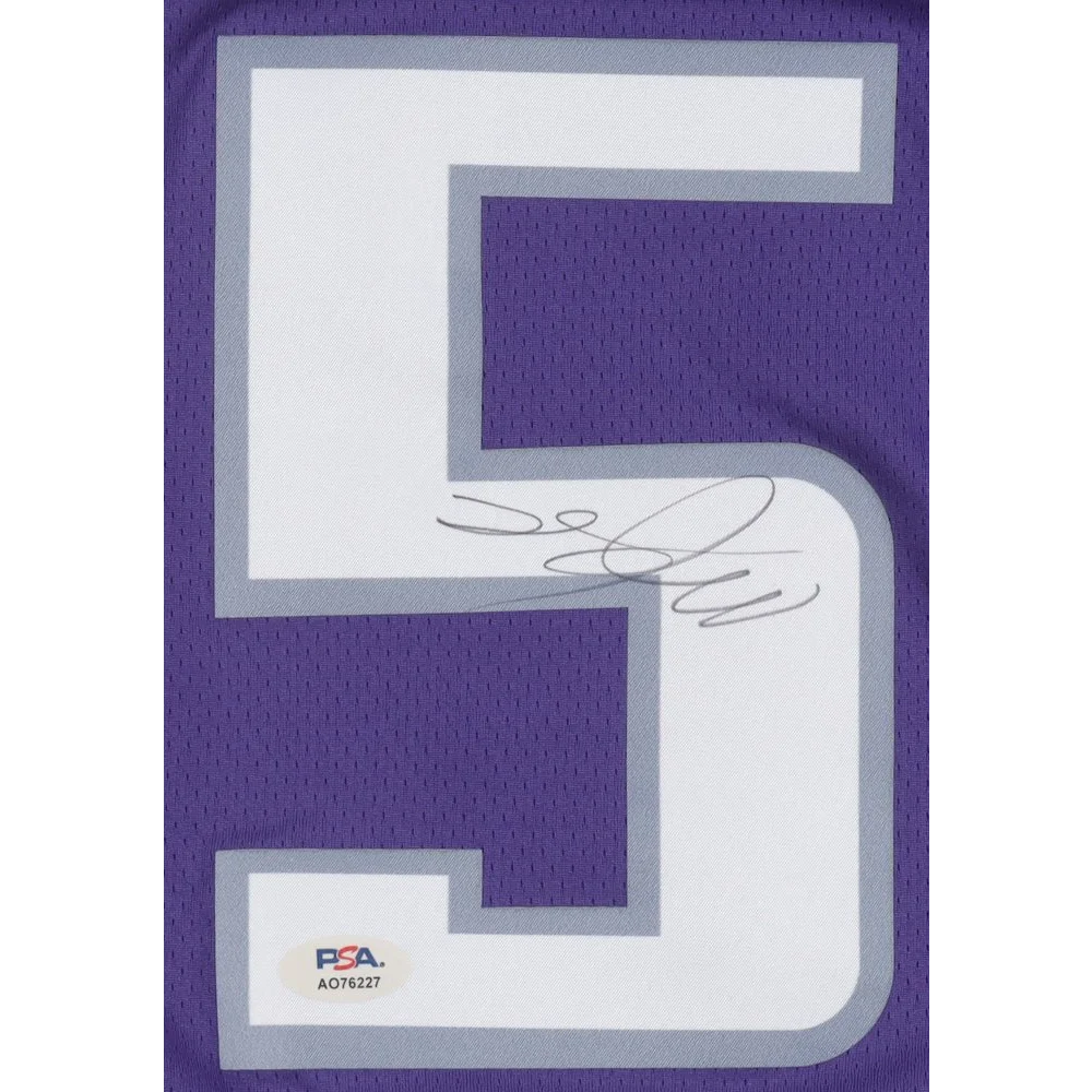 Purple Sacramento Kings jersey with number 5 and autograph, De’Aaron Fox signed, PSA DNA