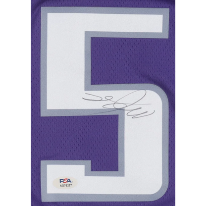 Purple Sacramento Kings jersey with number 5 and autograph, De’Aaron Fox signed, PSA DNA
