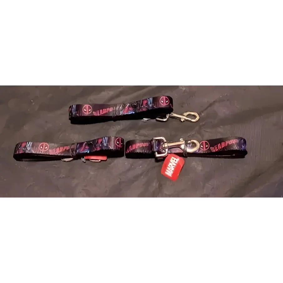 Dead Pool Marvel Snap leash set with metal clasps for pets, cool Dead Pool marvel gear