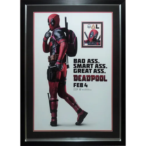 Framed Deadpool movie poster deluxe with Ryan Reynolds autograph