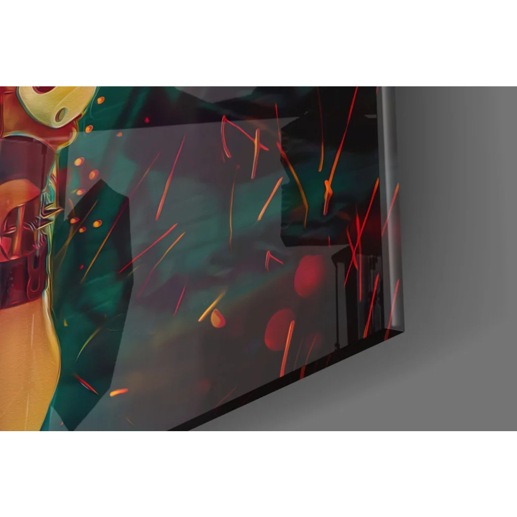 Vibrant Deadpool Harley Quinn comic graffiti wall art print