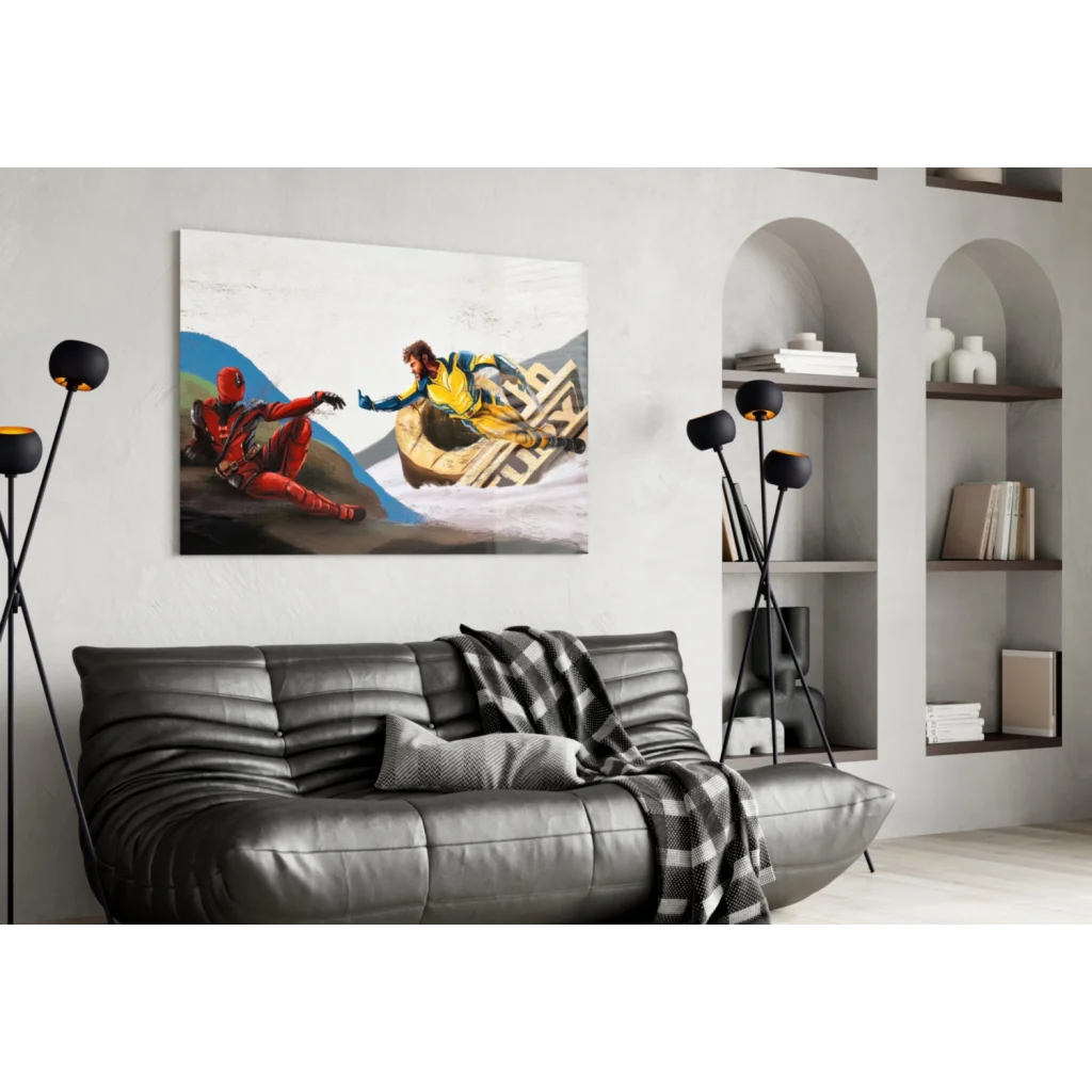 Deadpool Wolverine Action Canvas Wall Art Print | Contemporary Home Wall Art | vintageantiquesgifts.com