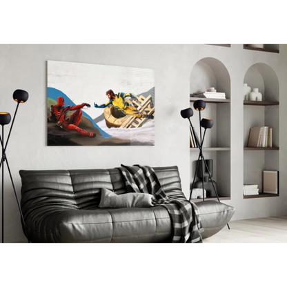 Deadpool Wolverine Action Canvas Wall Art Print | Contemporary Home Wall Art | vintageantiquesgifts.com