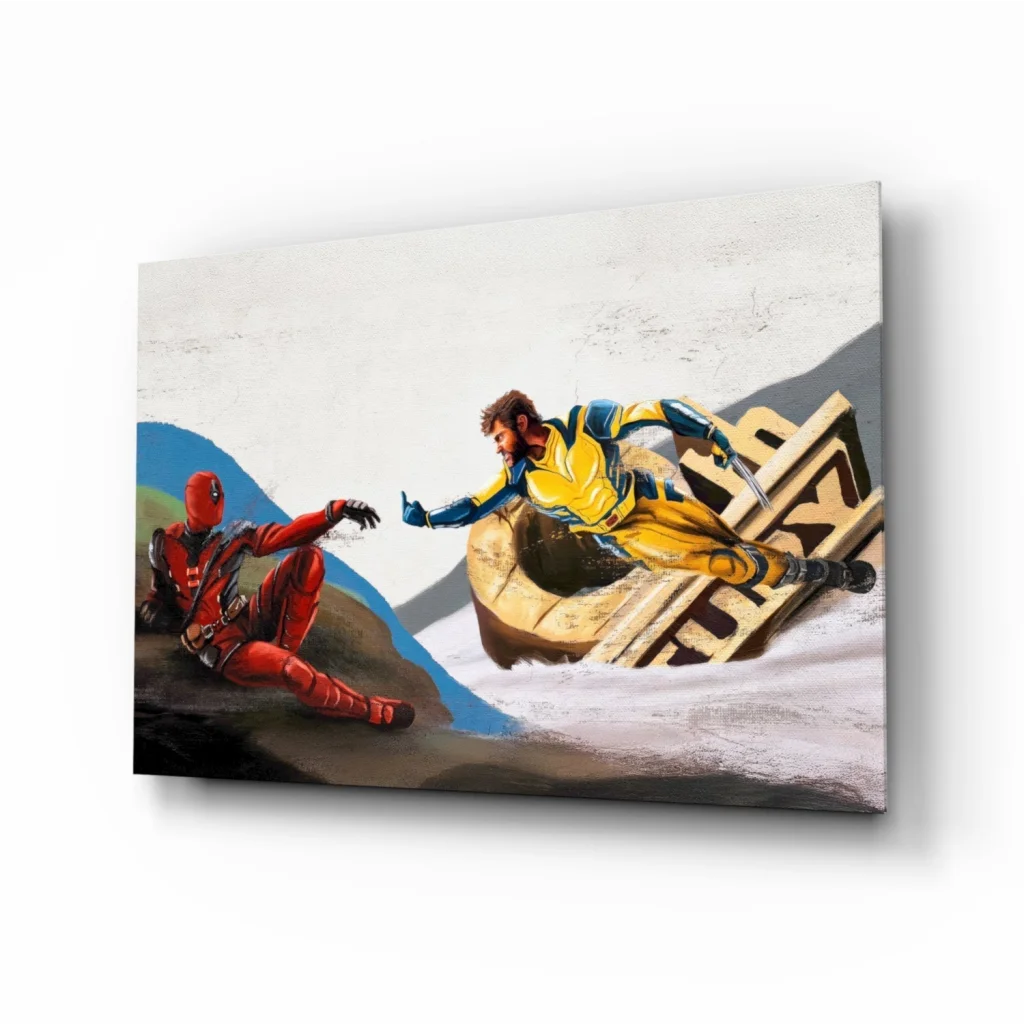 Deadpool Wolverine Action Canvas Wall Art Print | Insigneart USA | vintageantiquesgifts.com
