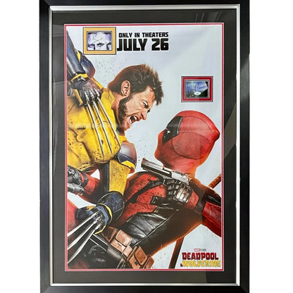 Framed Deadpool and Wolverine poster with autographs for ultimate fan experience