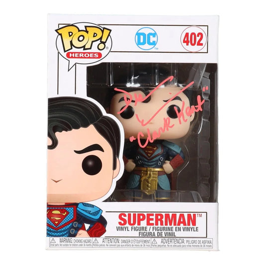 Dean Cain signed Superman Funko Pop figure in display box with pink autograph