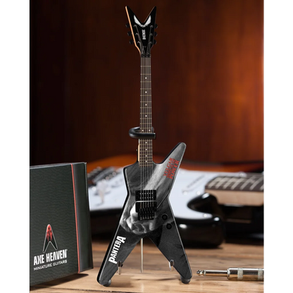 Axe Heaven Dean Dimebag mini guitar with black silver finish