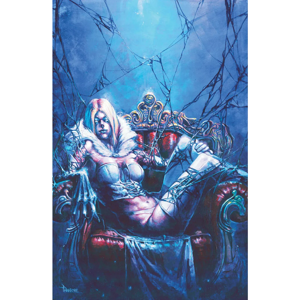 Death of the Venomverse #1 Davide Paratore exclusive cover with white-haired femme and dark tendrils