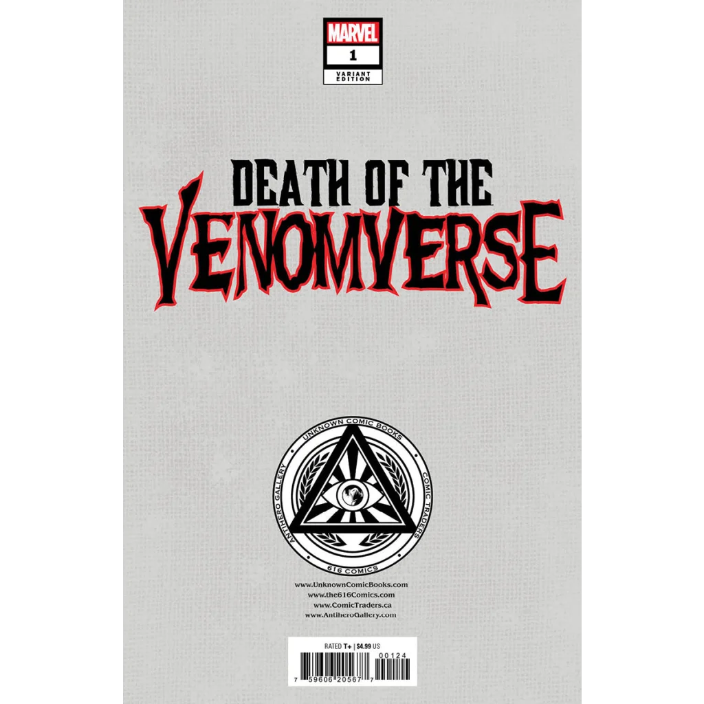 Marvel comic Death of the Venomverse #1 Davide Paratore exclusive variant cover featuring Gerardo Sandoval art