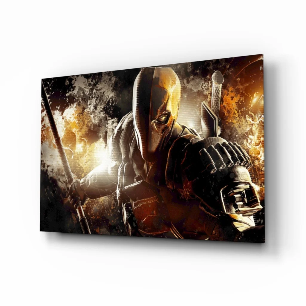 Dramatic Deathstroke armored warrior canvas wall art print