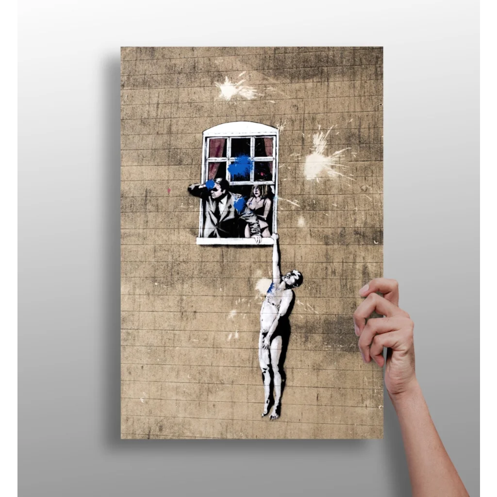 Banksy Girl with Balloon on insigne aluminum print