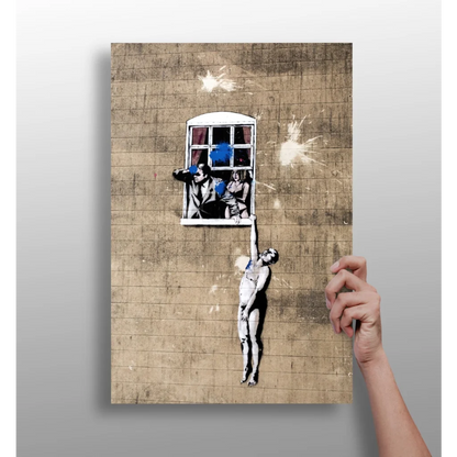 Banksy Girl with Balloon on insigne aluminum print