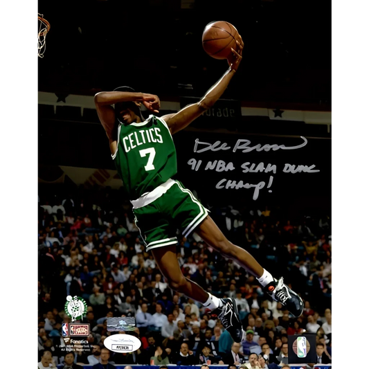 Dee brown autographed green and white boston celtics jersey number 7 with signature in 8x10 photo slam dunk memorabilia