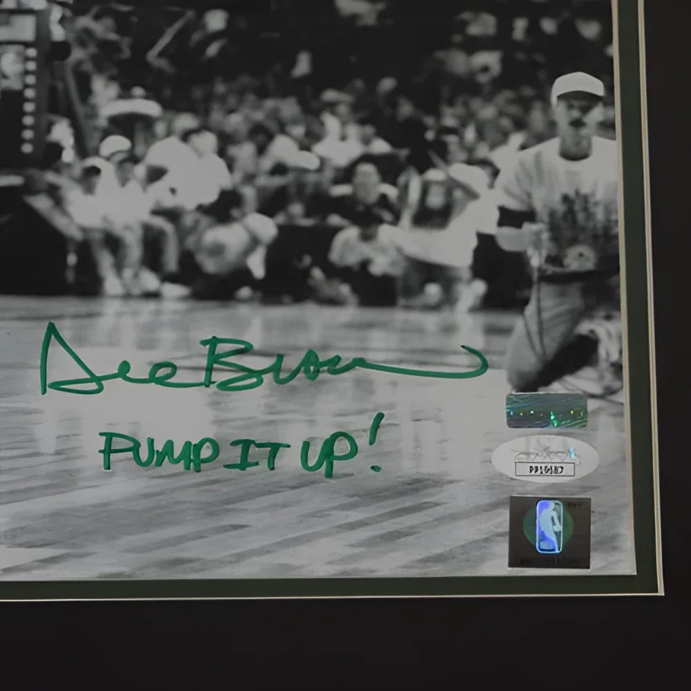 Dee Brown deluxe framed 11x14 photo of Celtics player pumping up Reebok shoes
