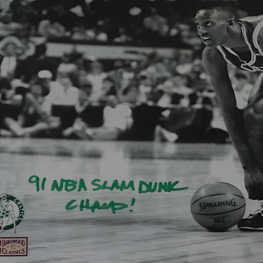 Dee Brown deluxe framed 11x14 photo of Boston Celtics action with autographed ball