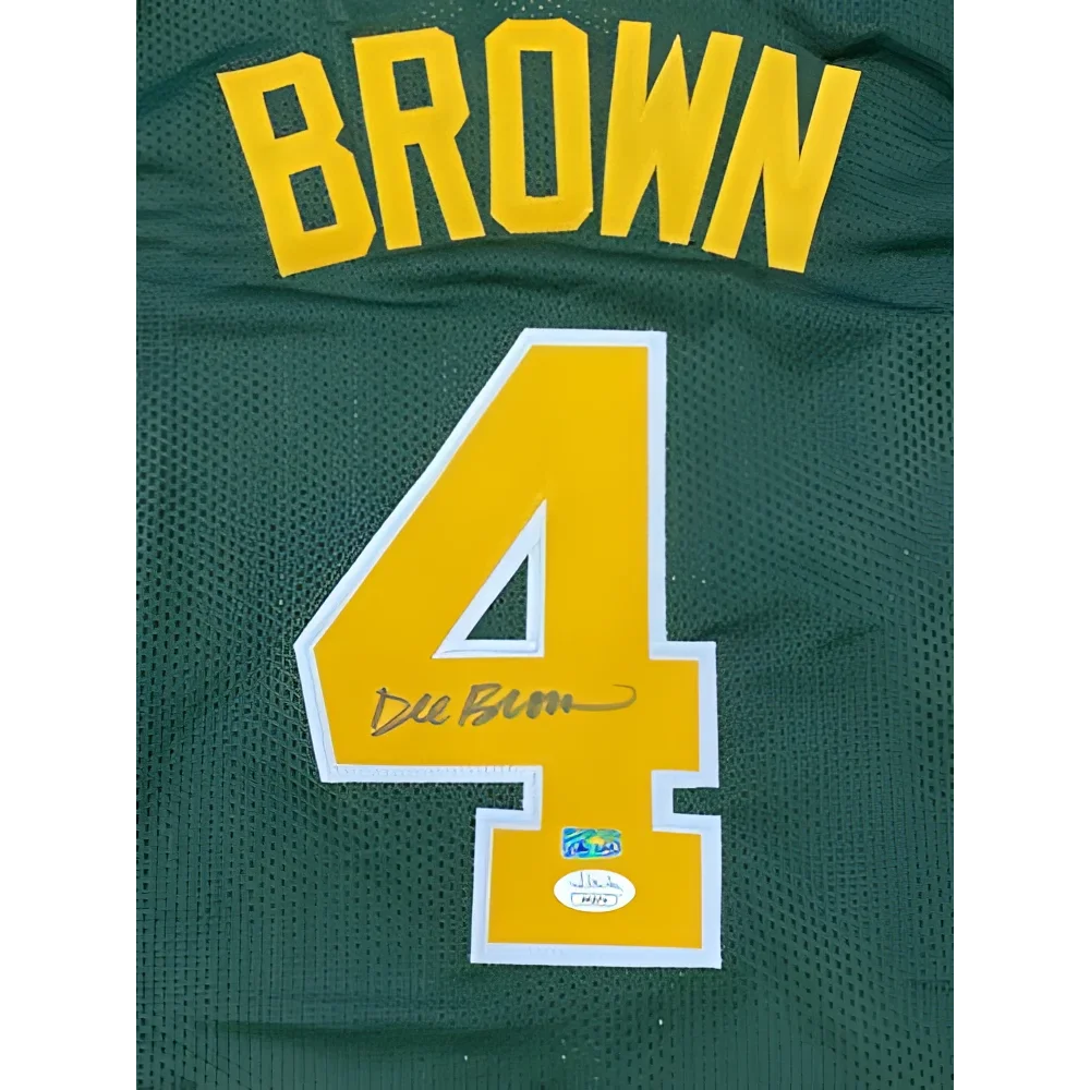 Dee Brown autographed Jacksonville University Dolphins green jersey #4 JSA