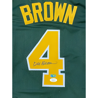 Dee Brown autographed Jacksonville University Dolphins green jersey #4 JSA