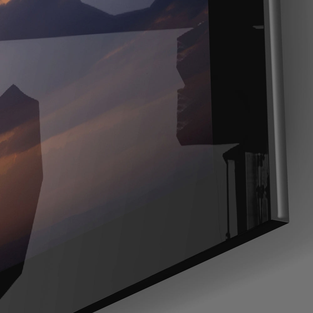 Sunset Silhouette Galata Tower Glass Wall Art
