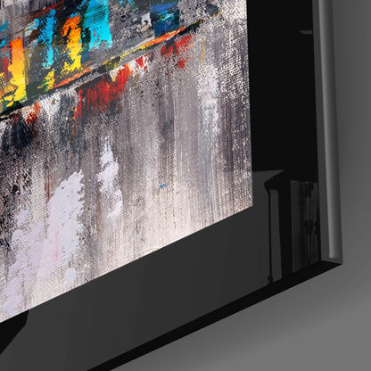 Palette Knife Gray Skyline Glass Wall Art