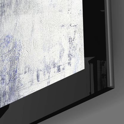 Cobalt Blue Stripe On Gray Texture Glass Wall Art