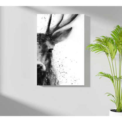 Black and white deer watercolor on insigne aluminum prints