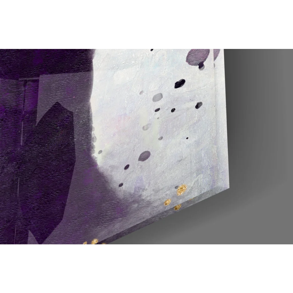 Majestic purple deer floral crown wall art canvas print with bold splashes