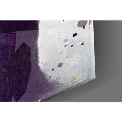 Majestic purple deer floral crown wall art canvas print with bold splashes