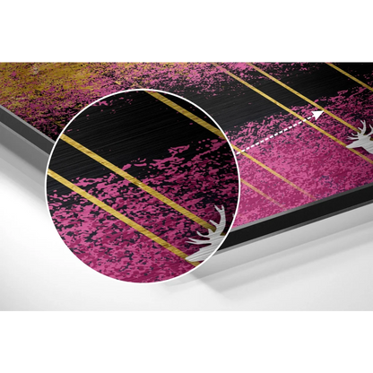 Vibrant magenta black deer abstract on brushed aluminium dibond print