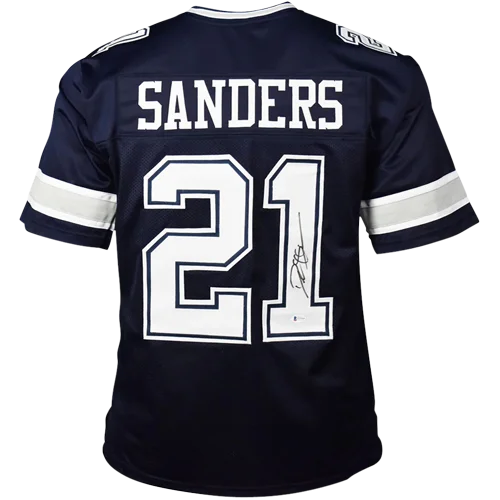 Deion Sanders autographed navy Dallas Cowboys jersey #21 Sanders