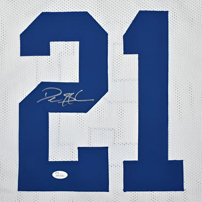 Deion Sanders autographed Dallas white #21 custom jersey patch with authentication