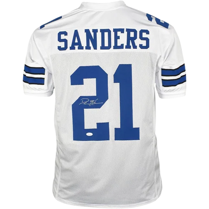 Deion Sanders autographed white Dallas Cowboys jersey #21