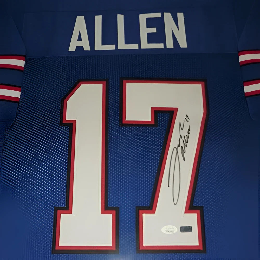Deluxe framed Josh Allen Buffalo Bills signed jersey with Allen 17