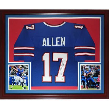 Deluxe framed Josh Allen Buffalo Bills signed jersey with COA