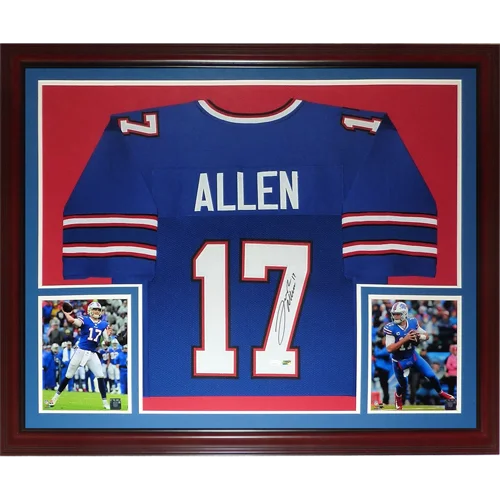 Deluxe framed Josh Allen Buffalo Bills signed jersey with COA
