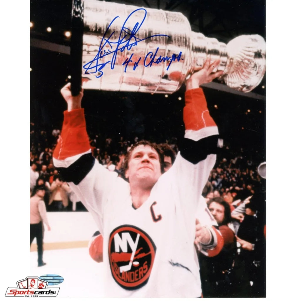 Denis Potvin signed 8x10 photo with Stanley Cup trophy, Steiner Sports certified