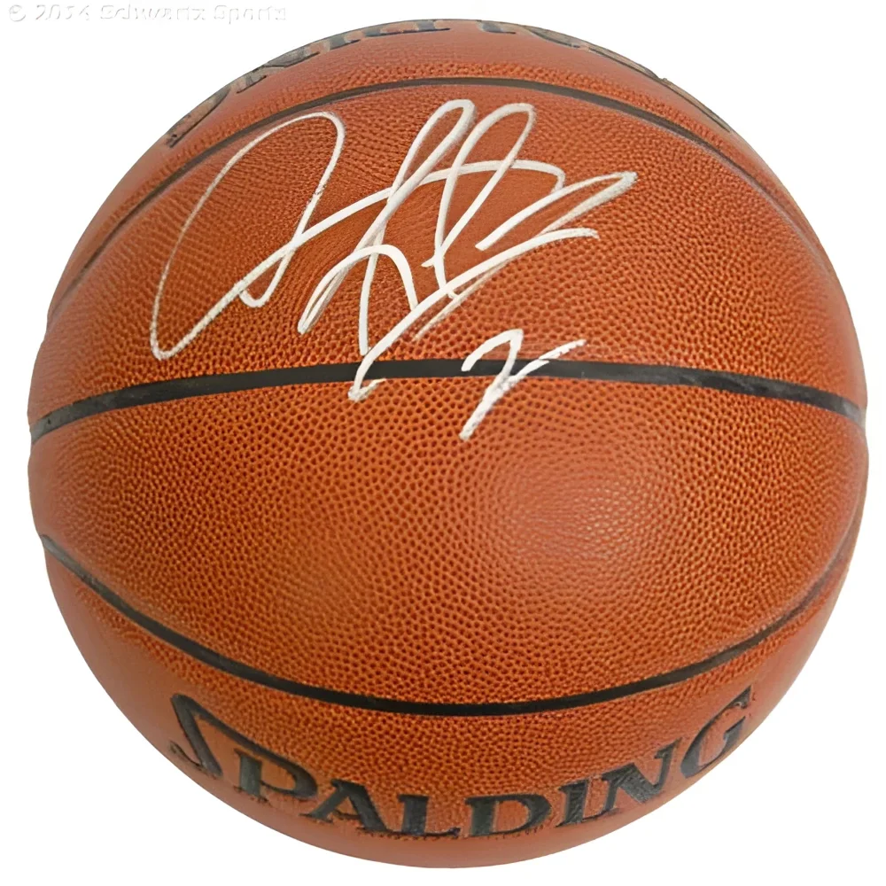 Dennis Rodman autographed nba basketball in orange with white signature and black lines certified by JSA