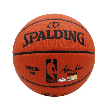 Dennis Rodman signed silver series NBA orange basketball