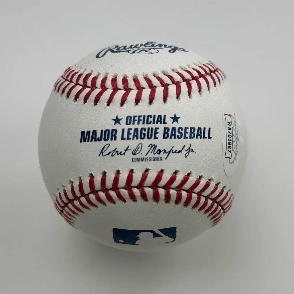 Denny McLain signed 1968 Rawlings MLB baseball with red stitching