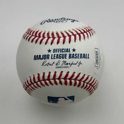 Denny McLain signed 1968 Rawlings MLB baseball with red stitching