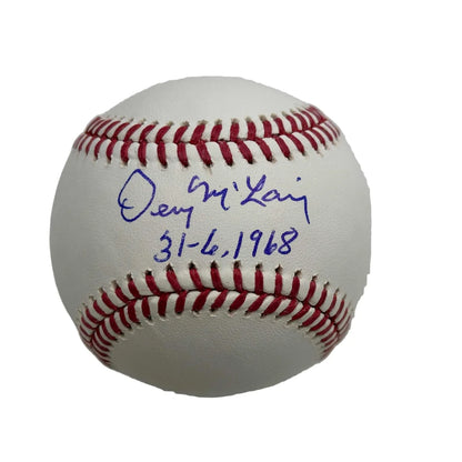 Denny McLain signed 1968 Rawlings MLB baseball with authentication