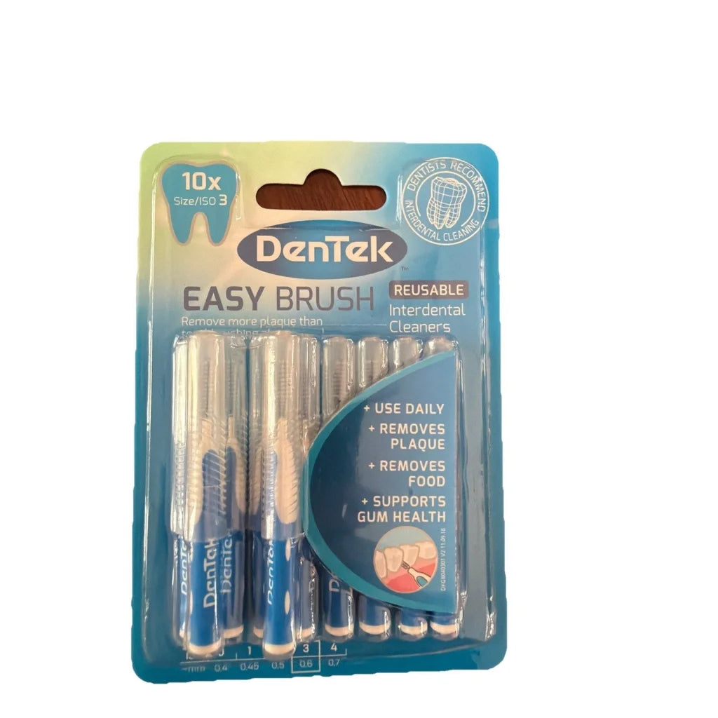DenTek Easy Brush interdental brushes ISO3/0.6mm blue white pack