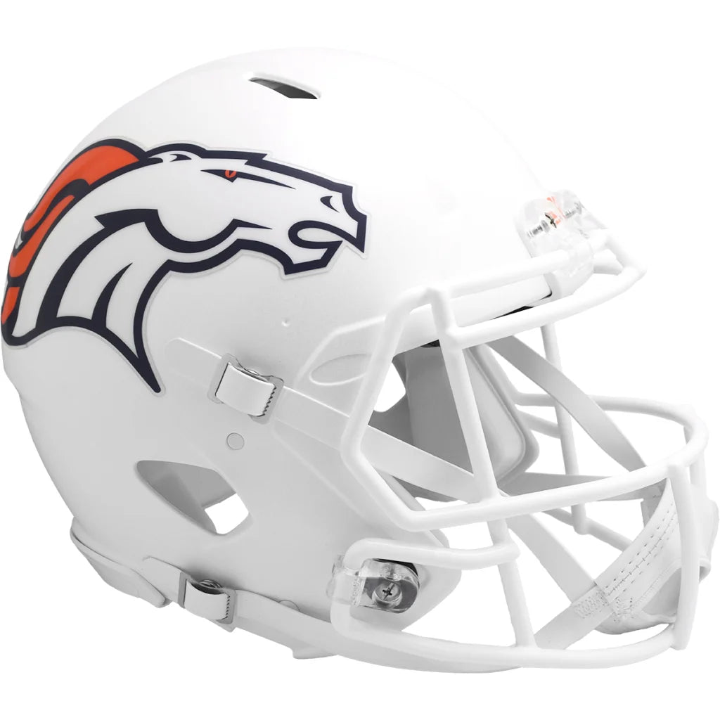 Denver Broncos alternate speed authentic helmet in white with orange black logo