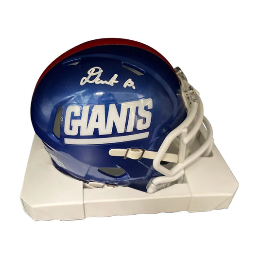 Deonte Banks signed color rush mini Giants helmet with blue accents