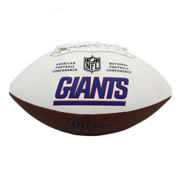 Deonte Banks signed Giants logo football with Beckett auth