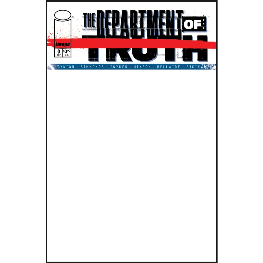 Black and white Department of Truth cover by Scott Snyder and Joshua Hixson