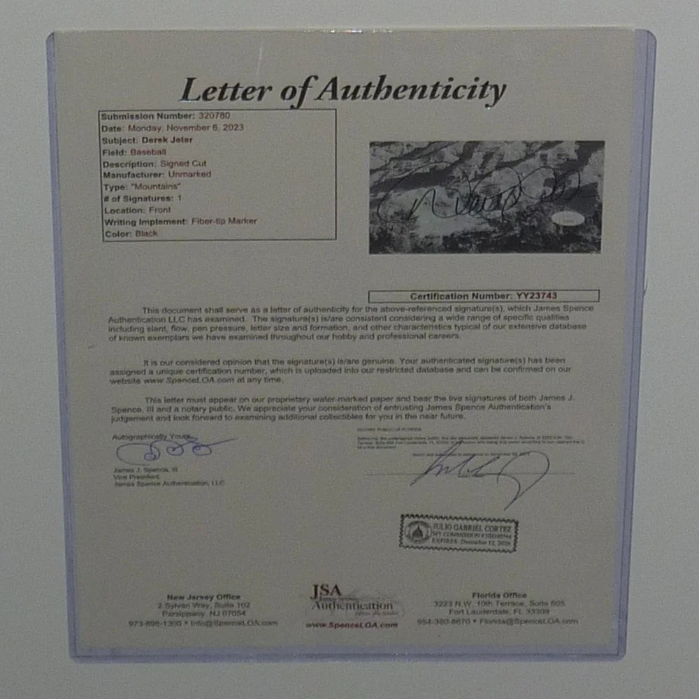 Derek Jeter autographed deluxe framed Yankees RESPECT poster with authenticity letter