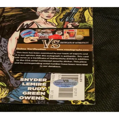 Comic book with certificate of authenticity for Derek Mears autographed Swamp Thing Issue 12
