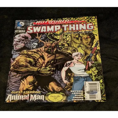 Derek Mears autographed Swamp Thing Issue 12 comic with Animal Man artwork