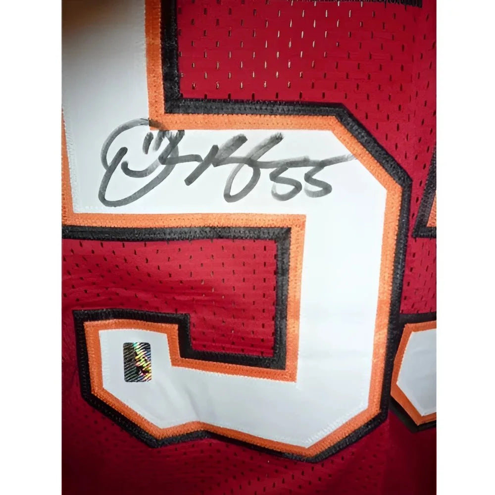 Derrick Brooks autographed Tampa Bay Buccaneers custom jersey with red white design and black 55