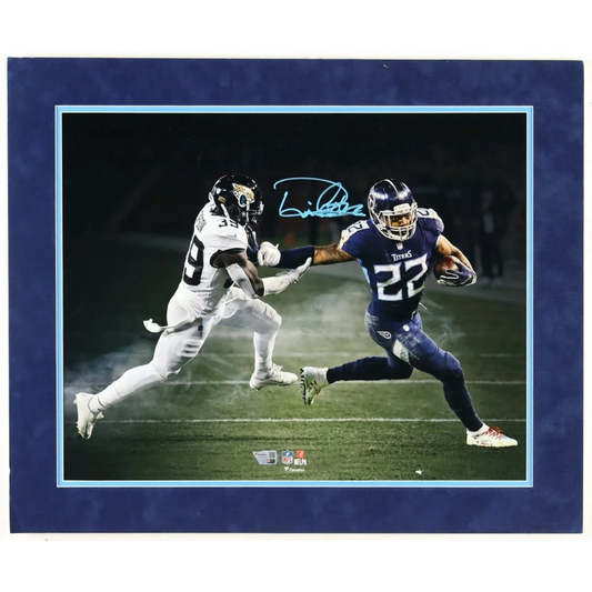 Autographed Derrick Henry NFL football print with Fanatics hologram 20x24 display